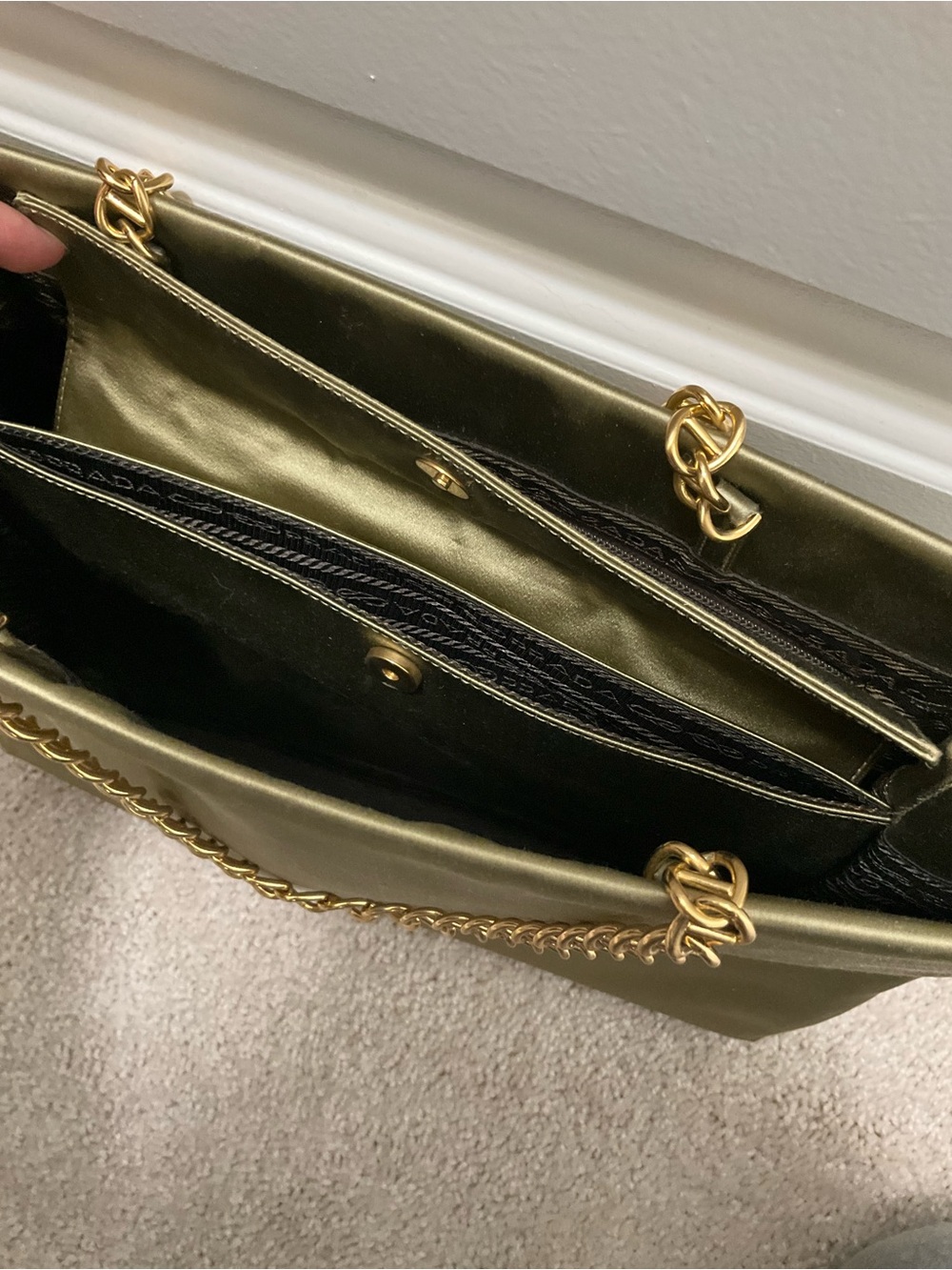 Prada raso catena Tote with Gold Chain Handles - Picture 13 of 16